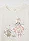 White regular fit girls' pure cotton T-shirt with print_2