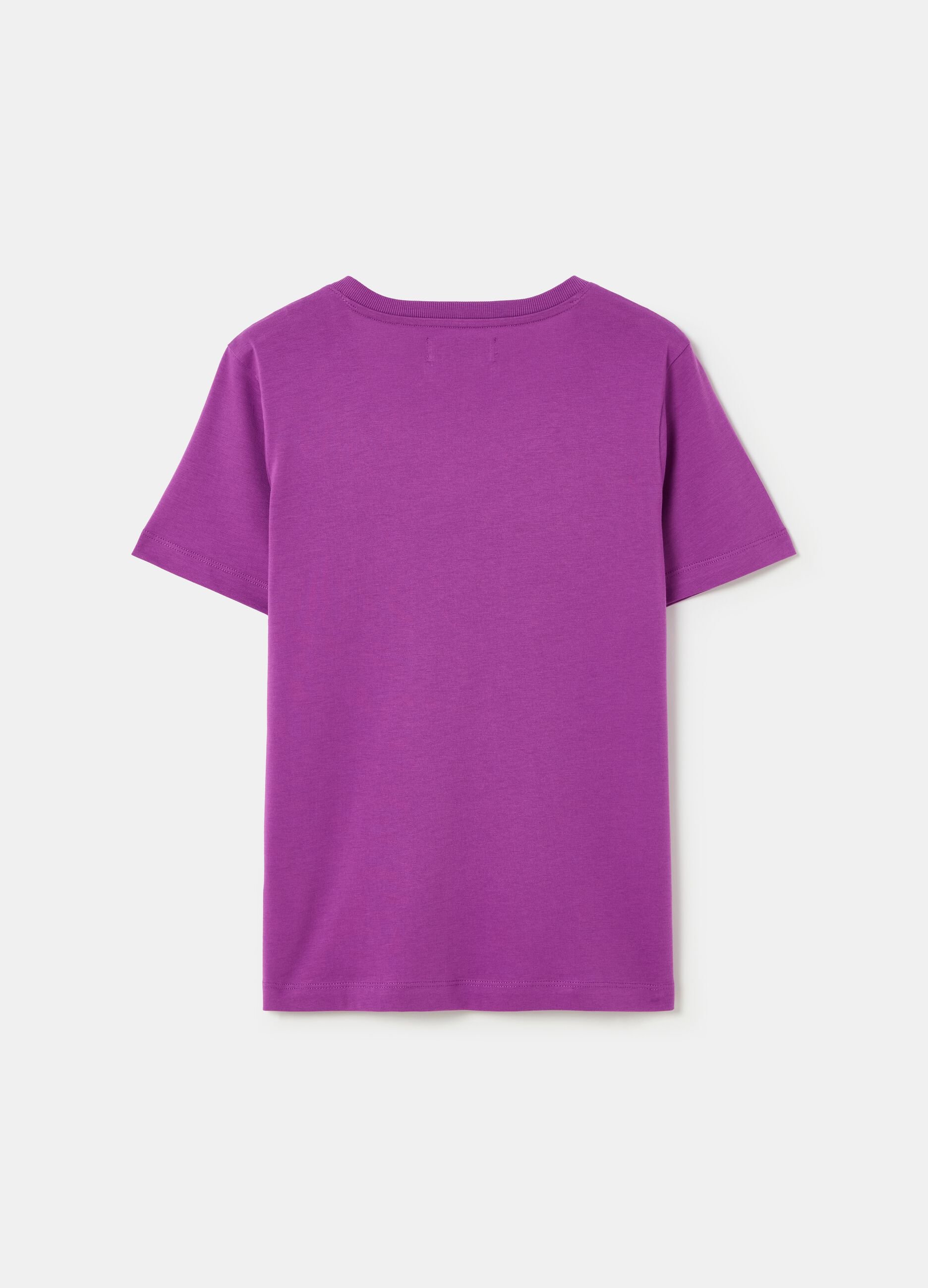 T-shirt in cotone con scollo a V