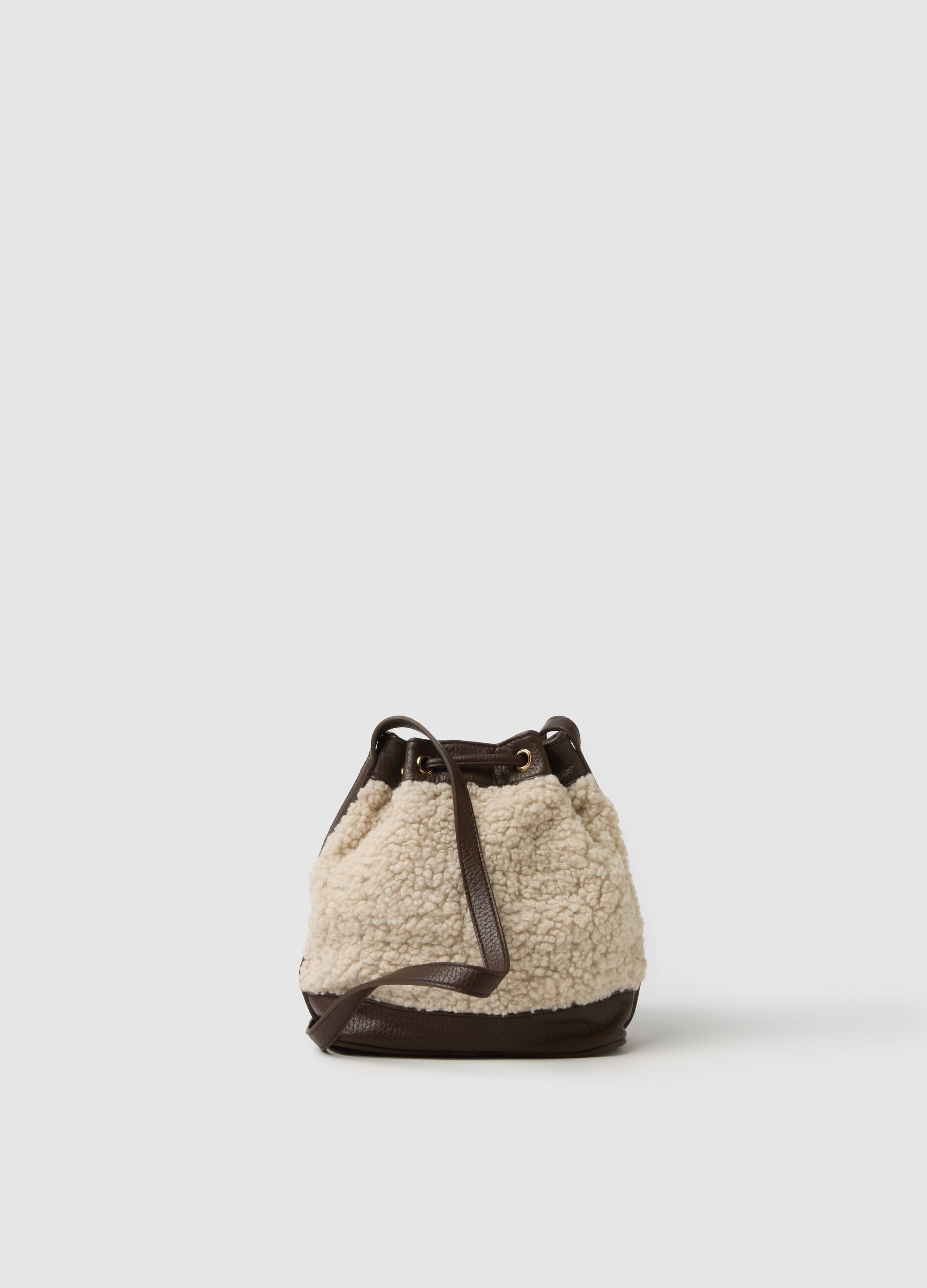 Beige bag with brown details