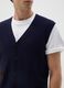 Blue knit waistcoat regular fit_3
