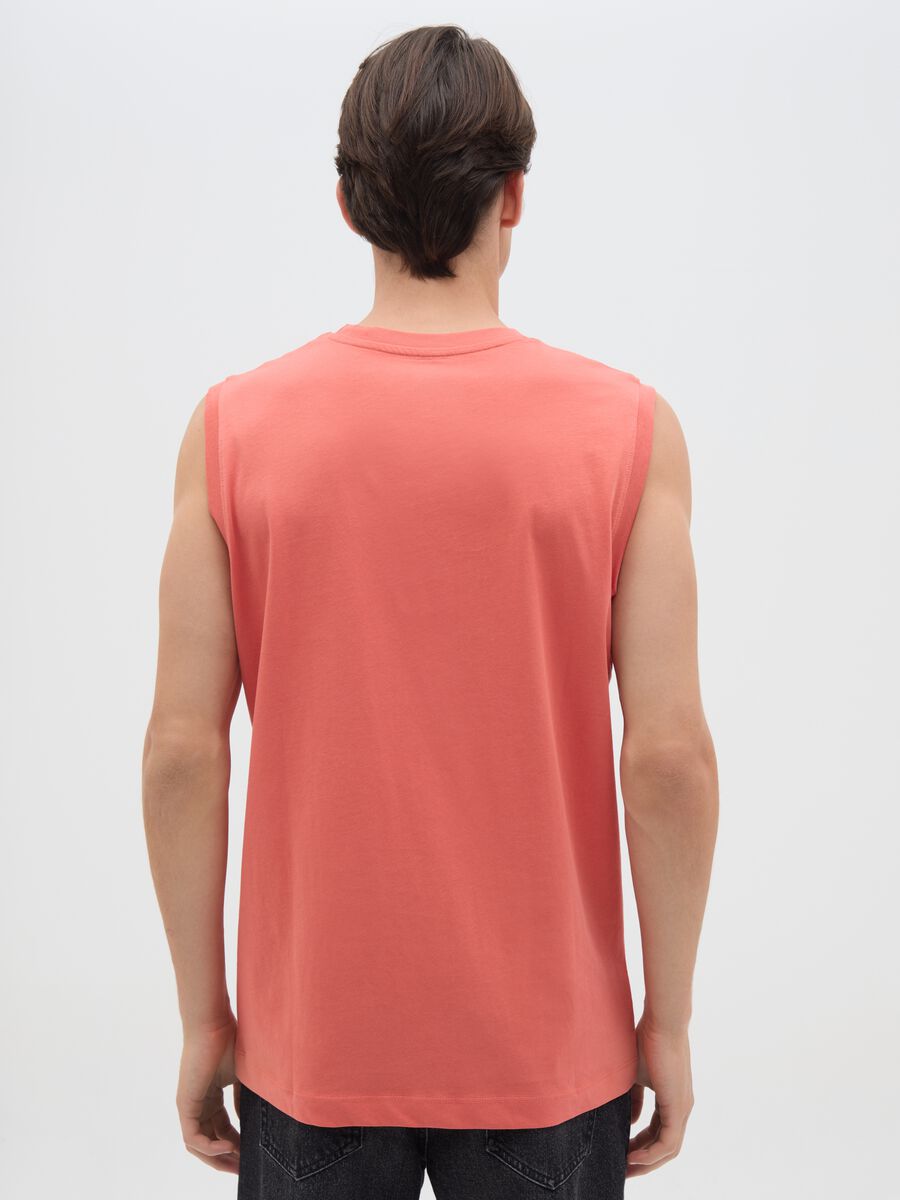 Men's pure cotton orange vest with regular fit_3