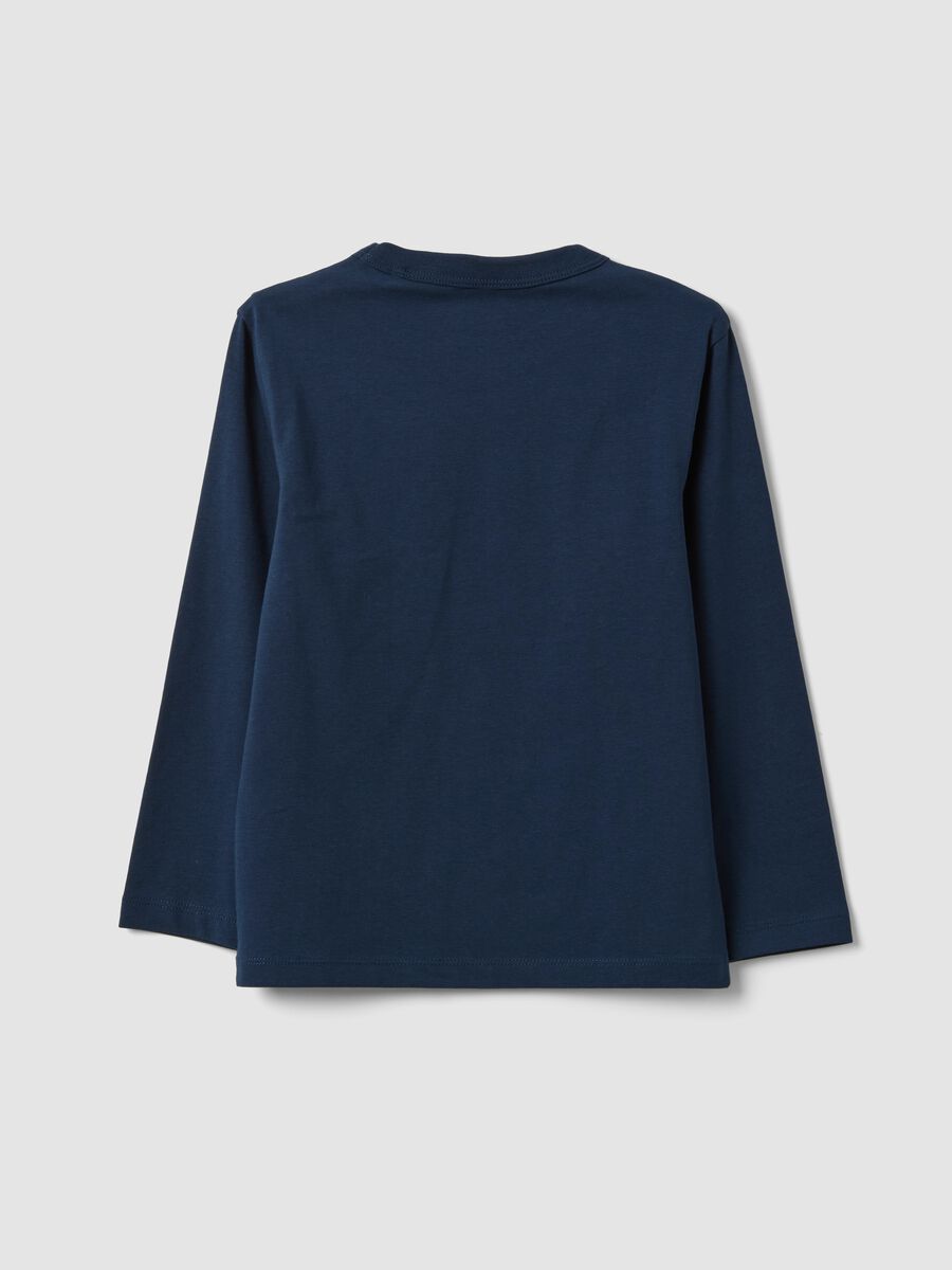 Blue long-sleeve organic cotton T-shirt_1