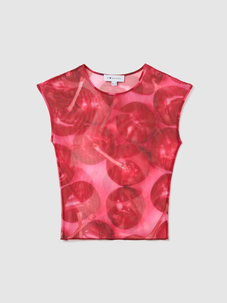 Red tank top in mesh with print_4