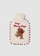 Soft white hot water bottle with Christmas embroidery_0