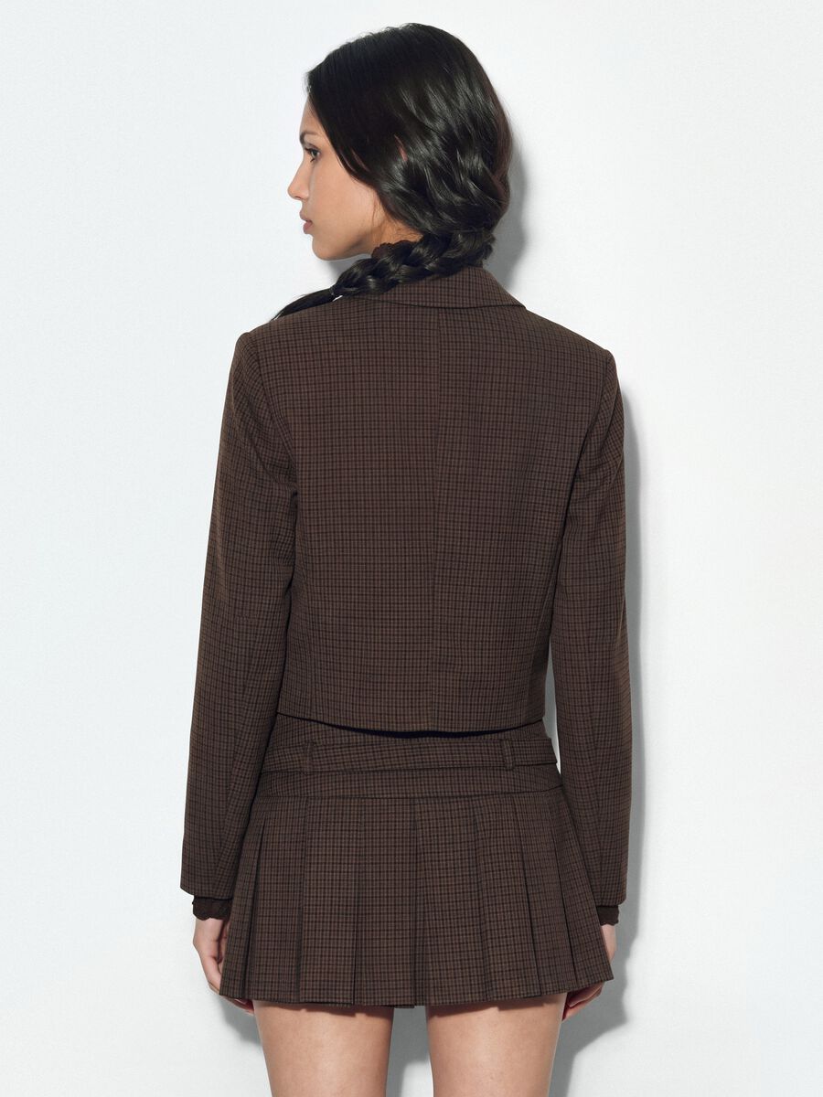 Blazer crop marrone in viscosa elasticizzata_2