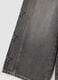 Grey wide-leg pure cotton jeans with star details for girls_3