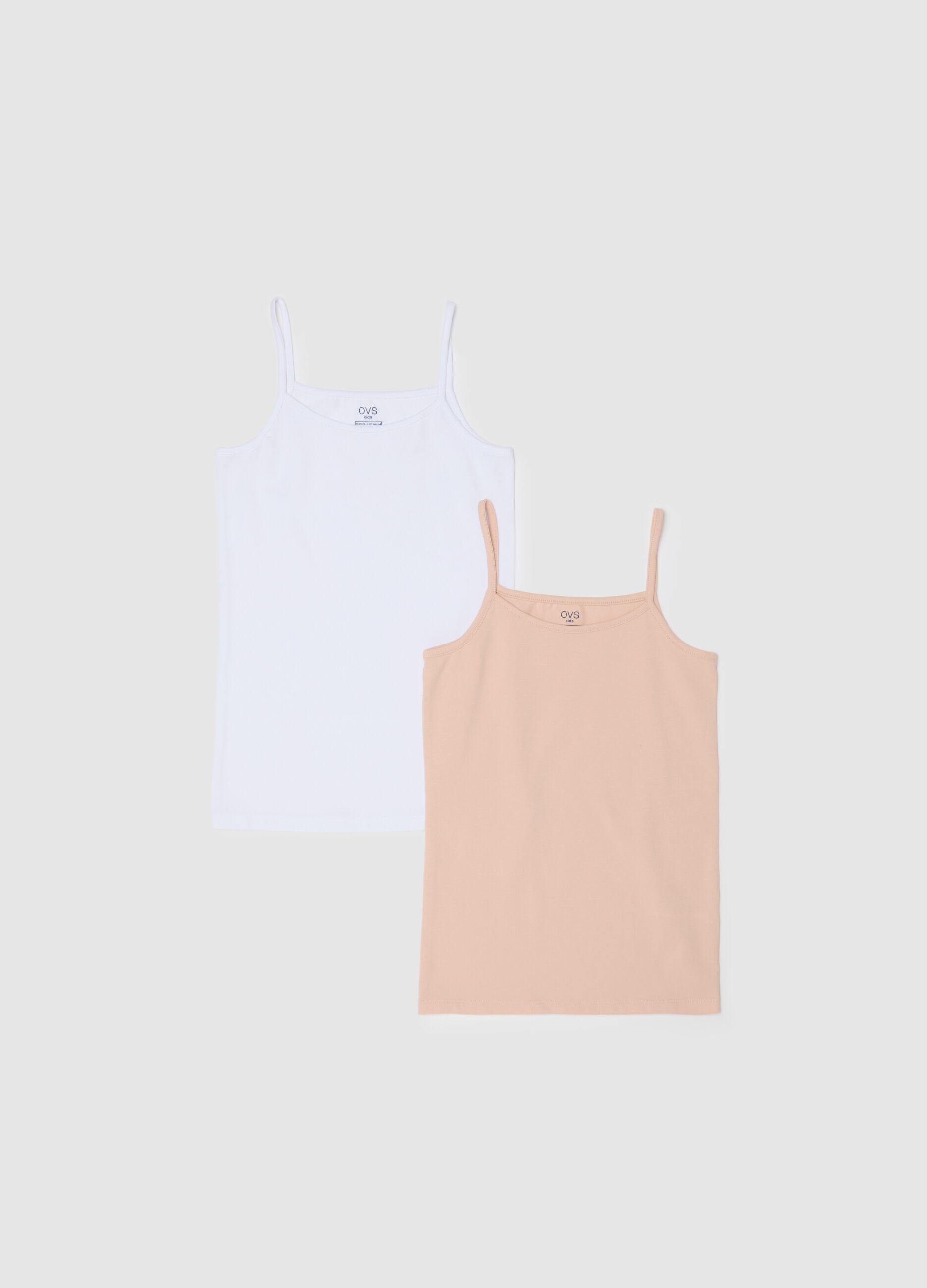 Girls' cotton multicolour vest top twin-pack