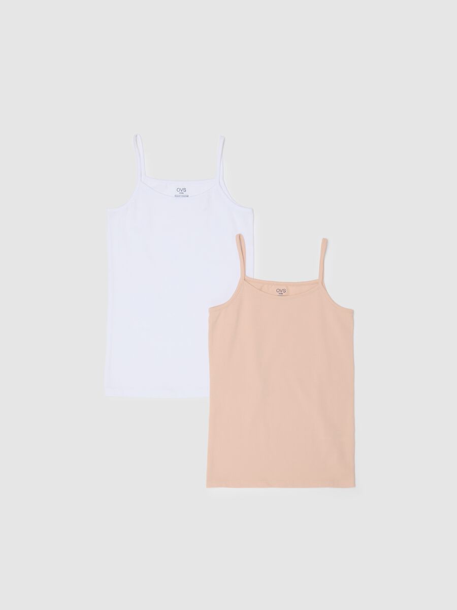 Girls' cotton multicolour vest top twin-pack_0