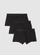Set of three pure black cotton regular fit boxers_4
