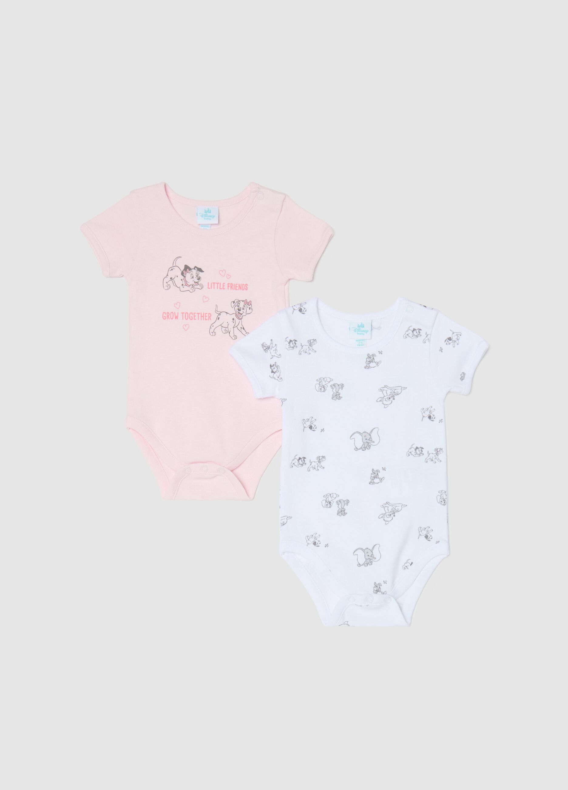 Two-pack short-sleeved bodysuits with Penny and Jewel print