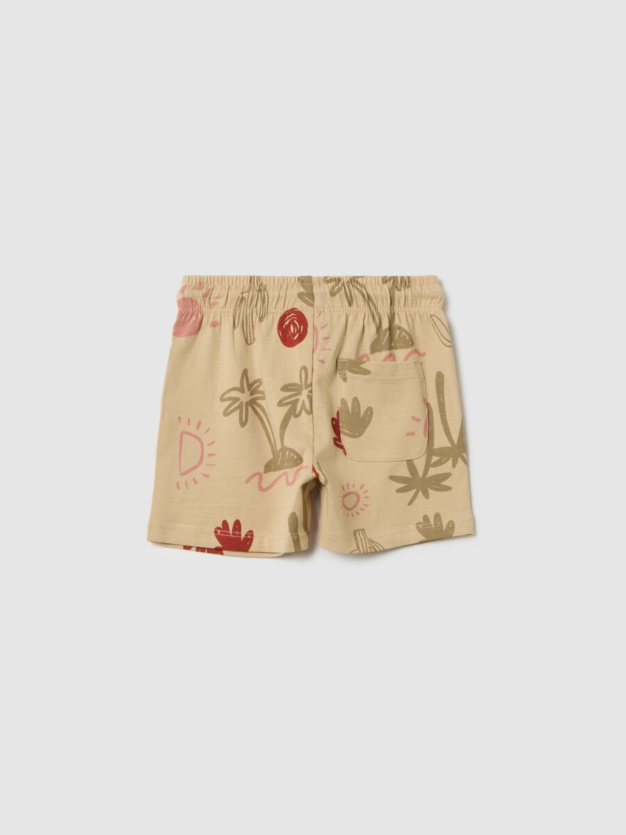 Children's beige pure cotton shorts in regular fit_1