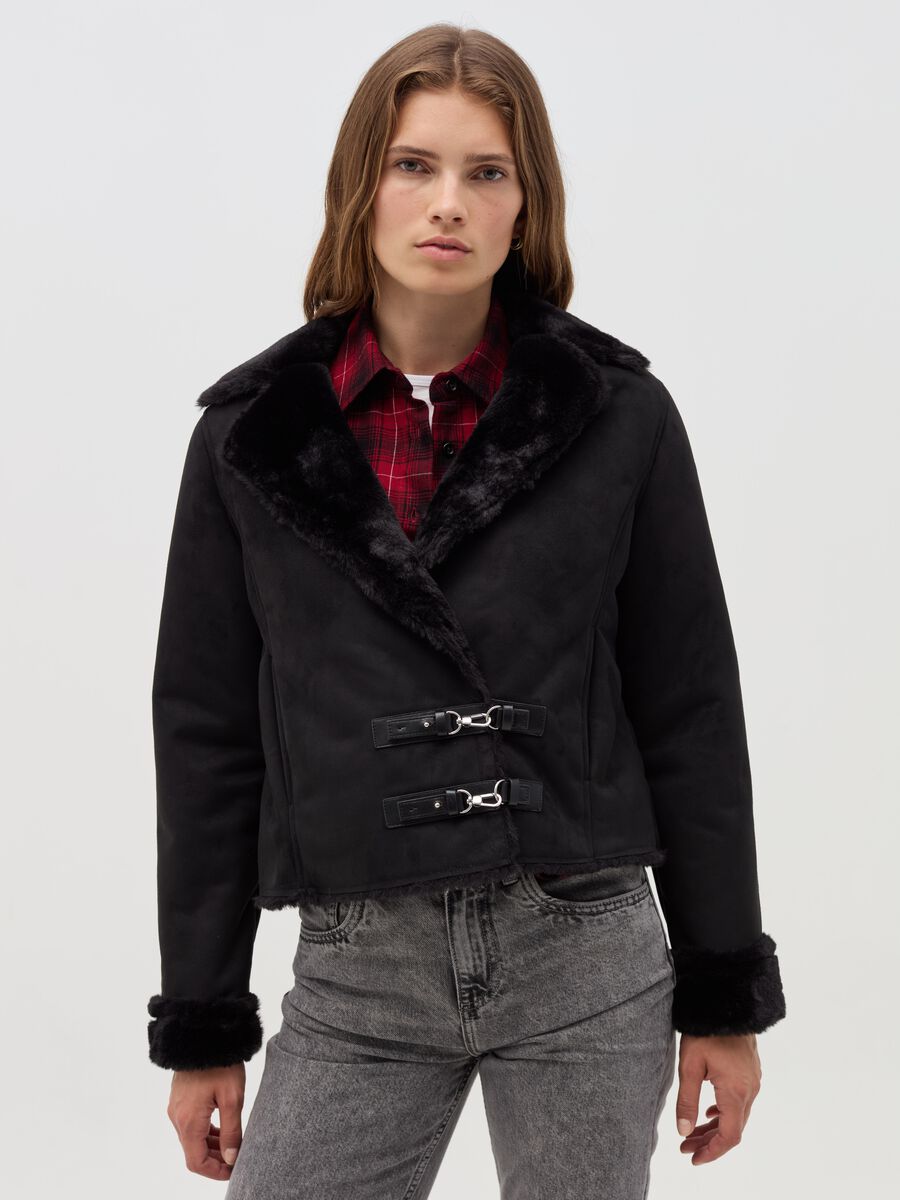 Suede sheepskin with hooks_0