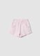 Girls&rsquo; pink stretch cotton shorts with bow_0