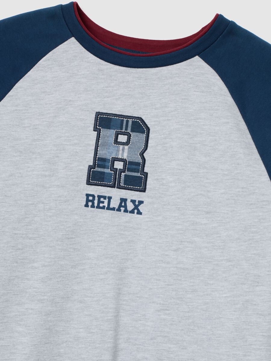Pigiama da ragazzi in misto cotone grigio e blu regular fit_2