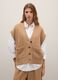 Brown long cotton-blend waistcoat with buttons and pockets_1
