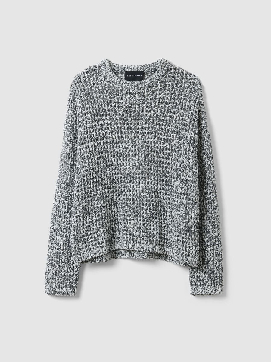 Pullover in misto cotone multicolor regular fit con design a maglia_4