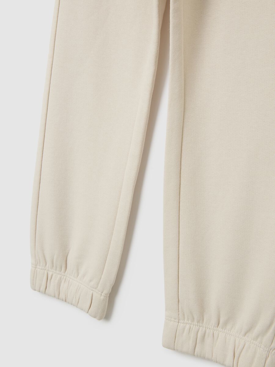 Kids' beige pure cotton joggers regular fit_3