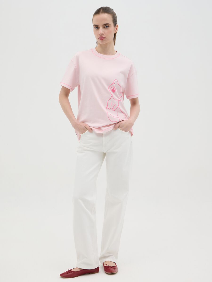Pink Mew Cotton Manga T-shirt_1