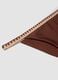 Brown stretch bikini bottoms with contrast trim_5