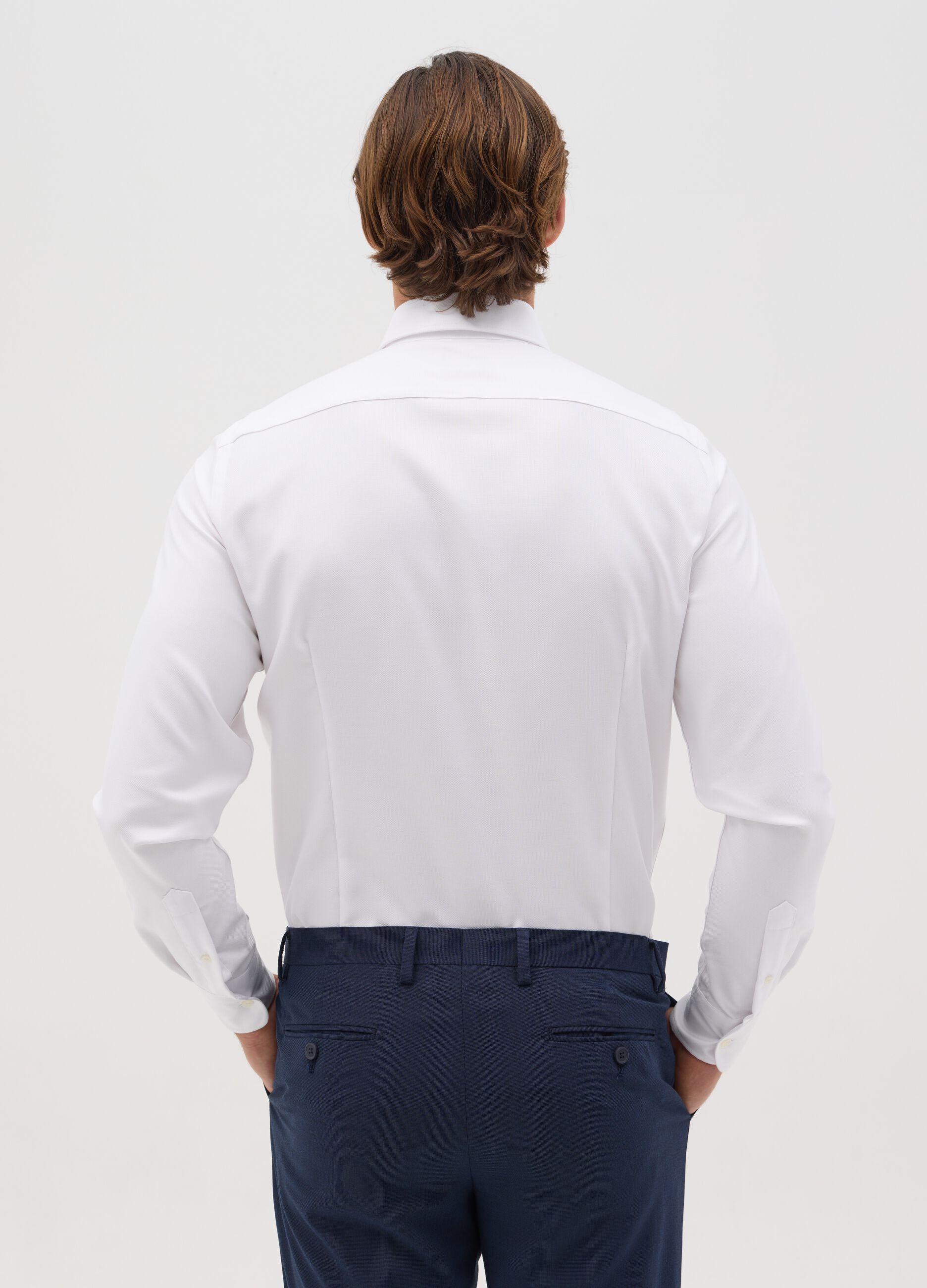 Slim-fit shirt in no-iron cotton