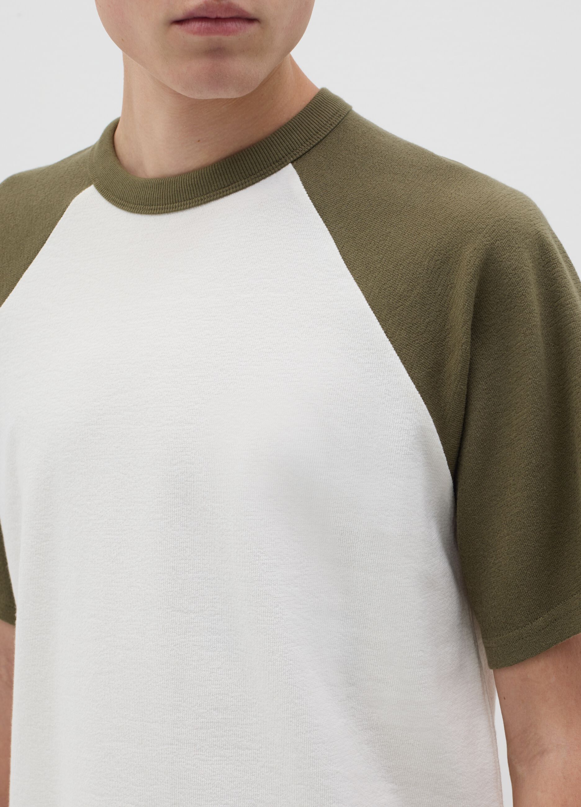 T-shirt in two-tone cotton