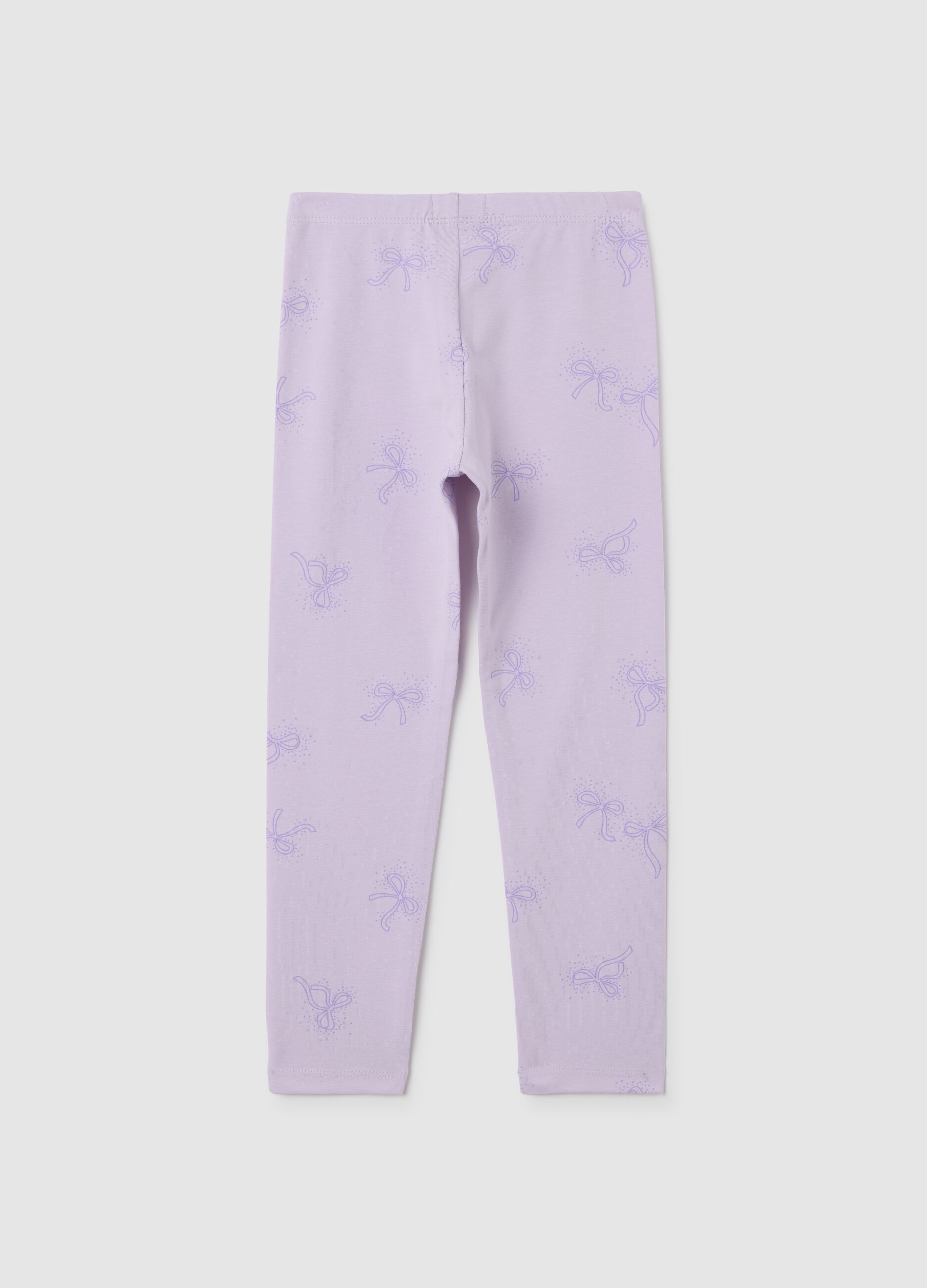 Girls' Purple Stretch Cotton Leggings
