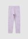 Girls' Purple Stretch Cotton Leggings_1