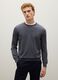 Grey pure merino wool jumper regular fit with crew neck_1