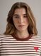 Maglia in puro cotone a righe multicolor relaxed fit con cuore_0