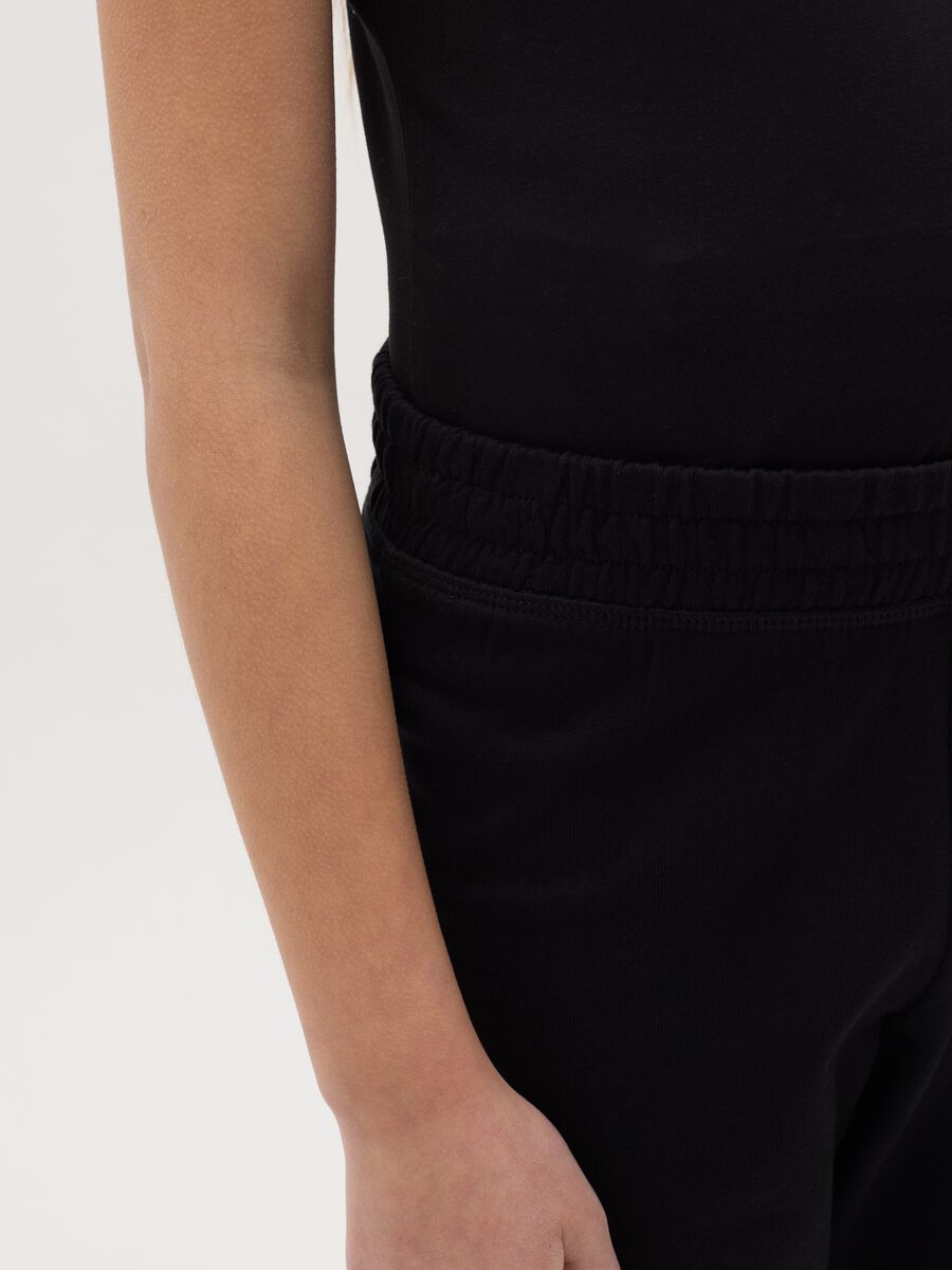 Joggers in cotone con profili elasticati_2