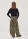 Girls&rsquo; green pure cotton straight-fit cargo trousers_2