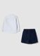 Multicolour linen blend shirt and shorts set for boys, regular fit_1