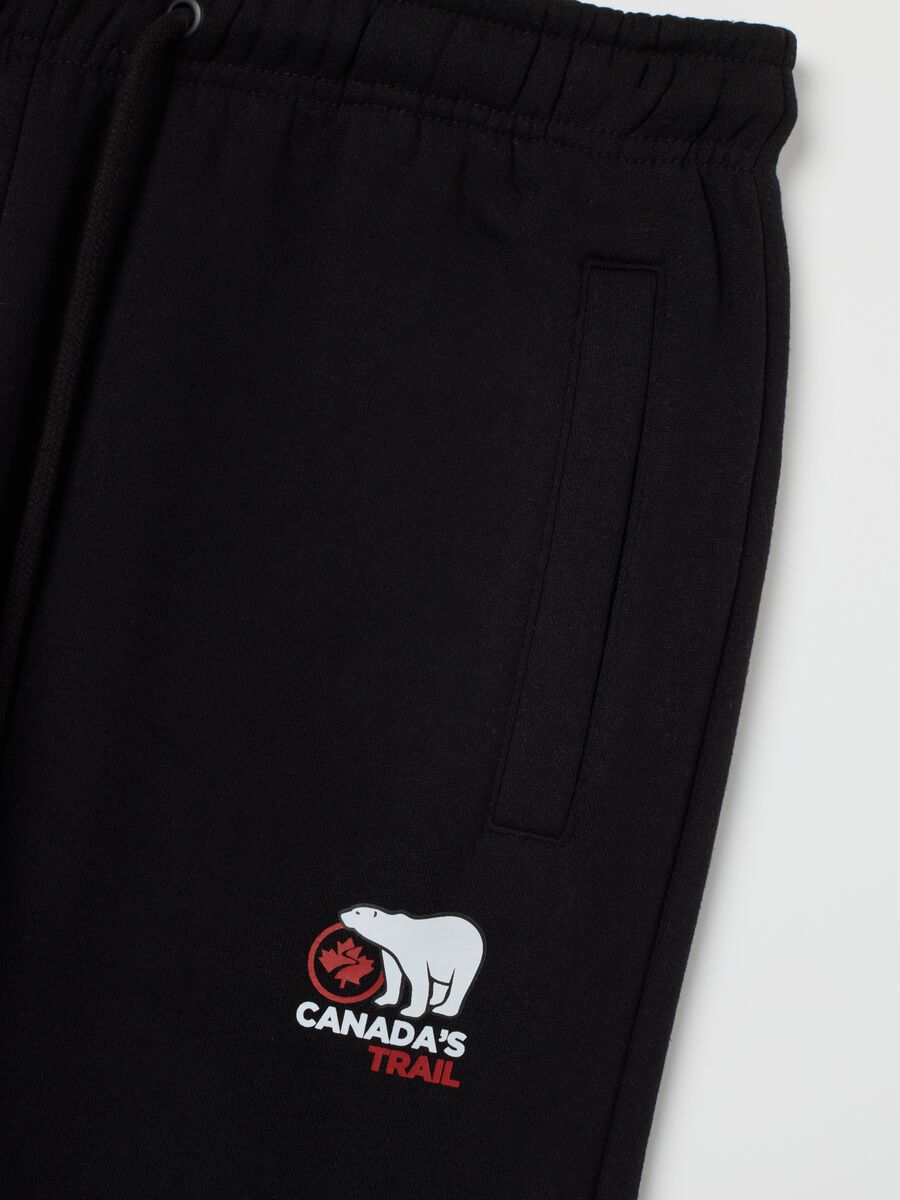 Pantaloni jogger in misto cotone neri_1