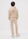 Beige pure cotton joggers with print for boys_1