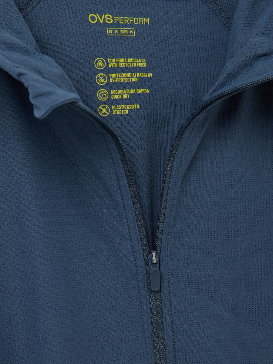 Full-zip sweatshirt in technical fabric with hood_5