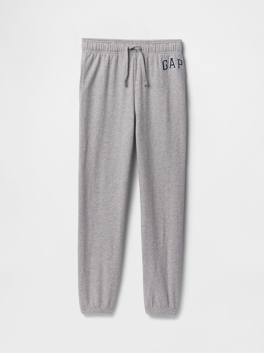 Grey boys' trousers in cotton blend_4