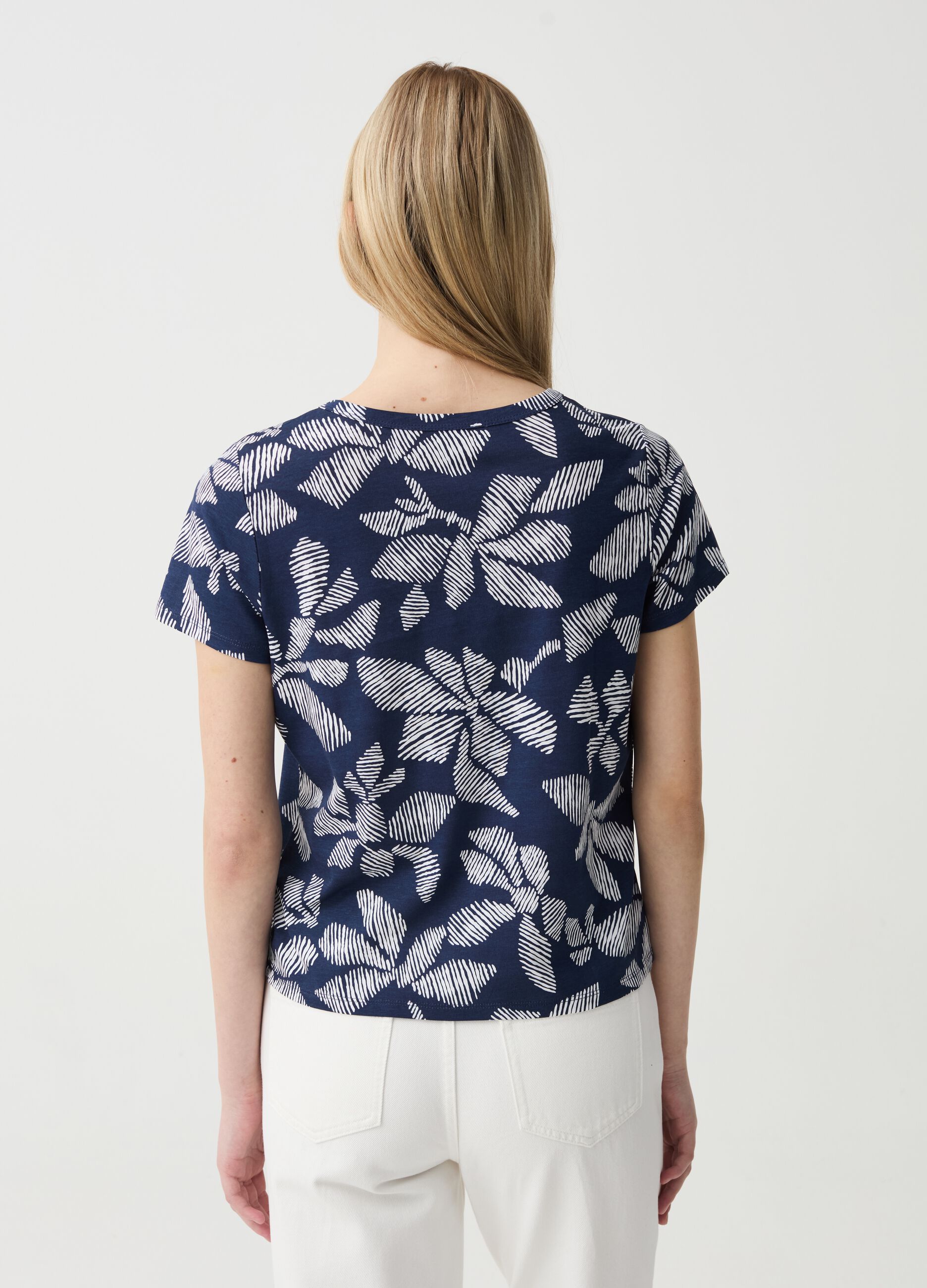 Cotton T-shirt with all-over print