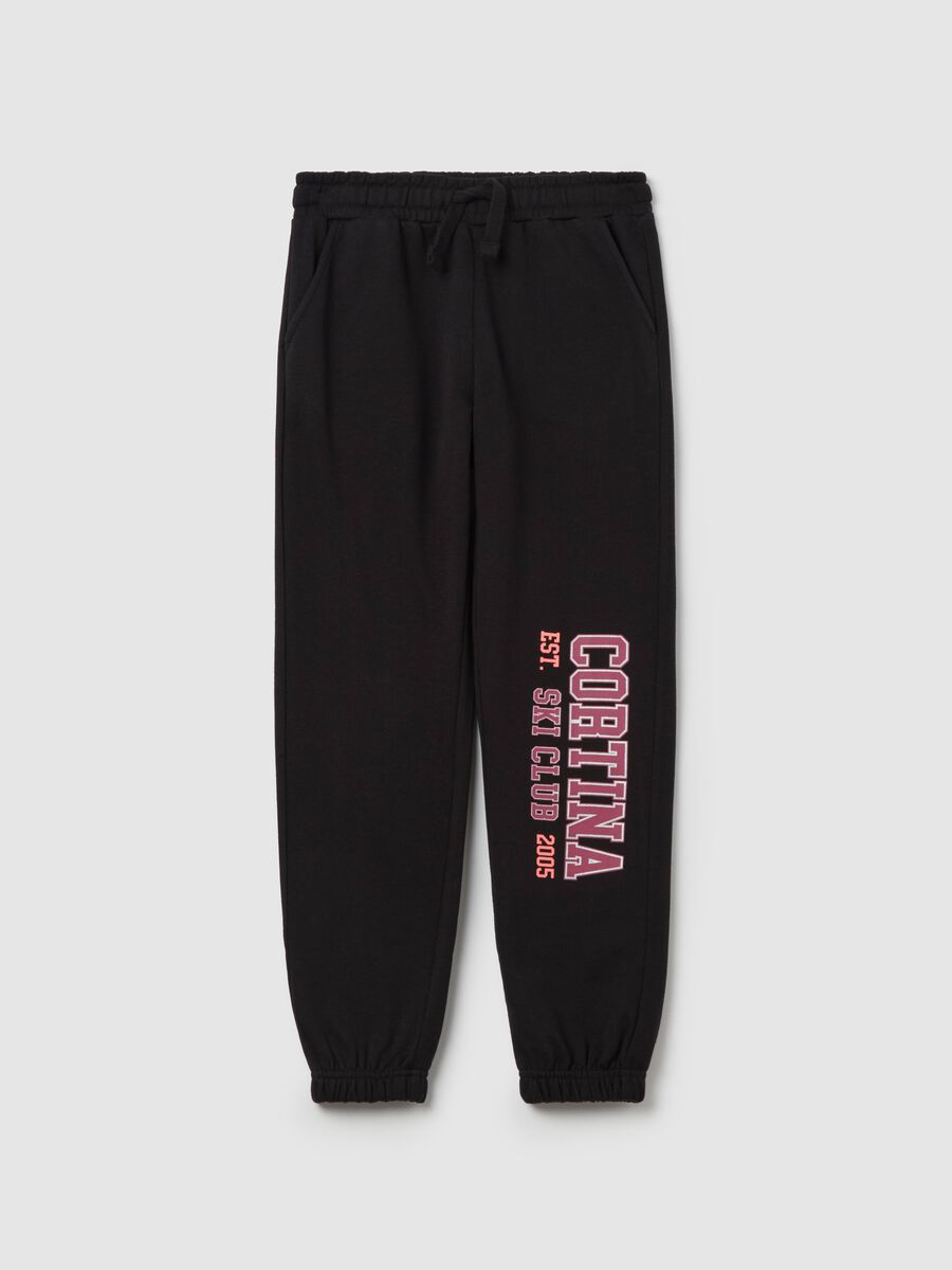 Fleece joggers with print_3