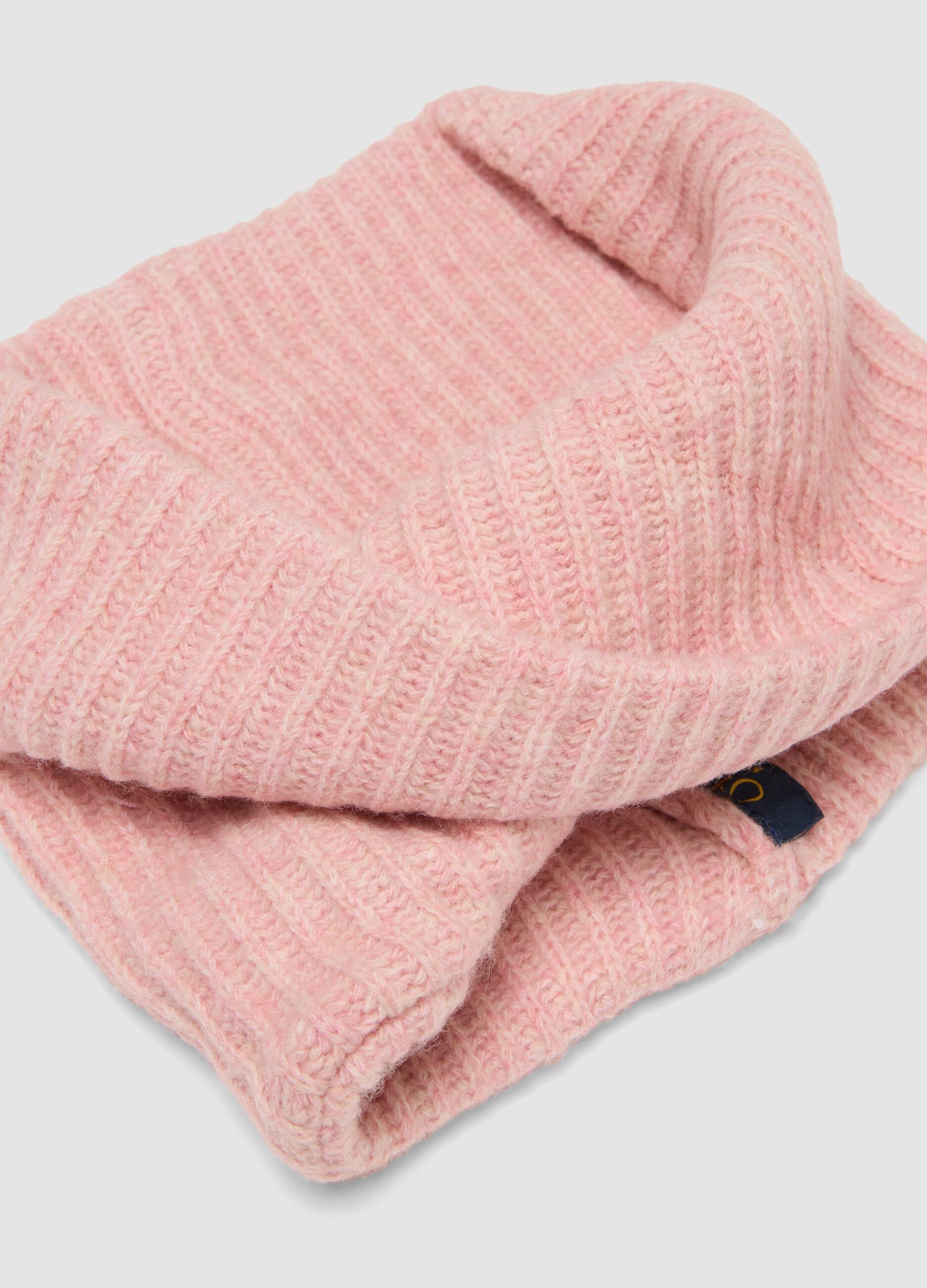 Sciarpa rosa in misto lana a coste