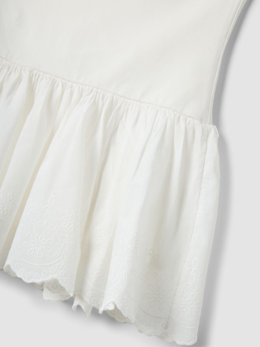 Gonna mini bianca in puro cotone_5