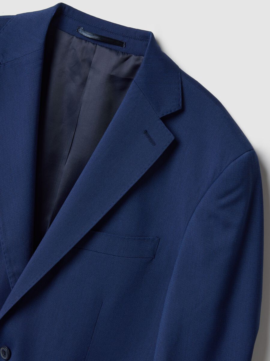 Single-breasted regular fit blue blazer_5