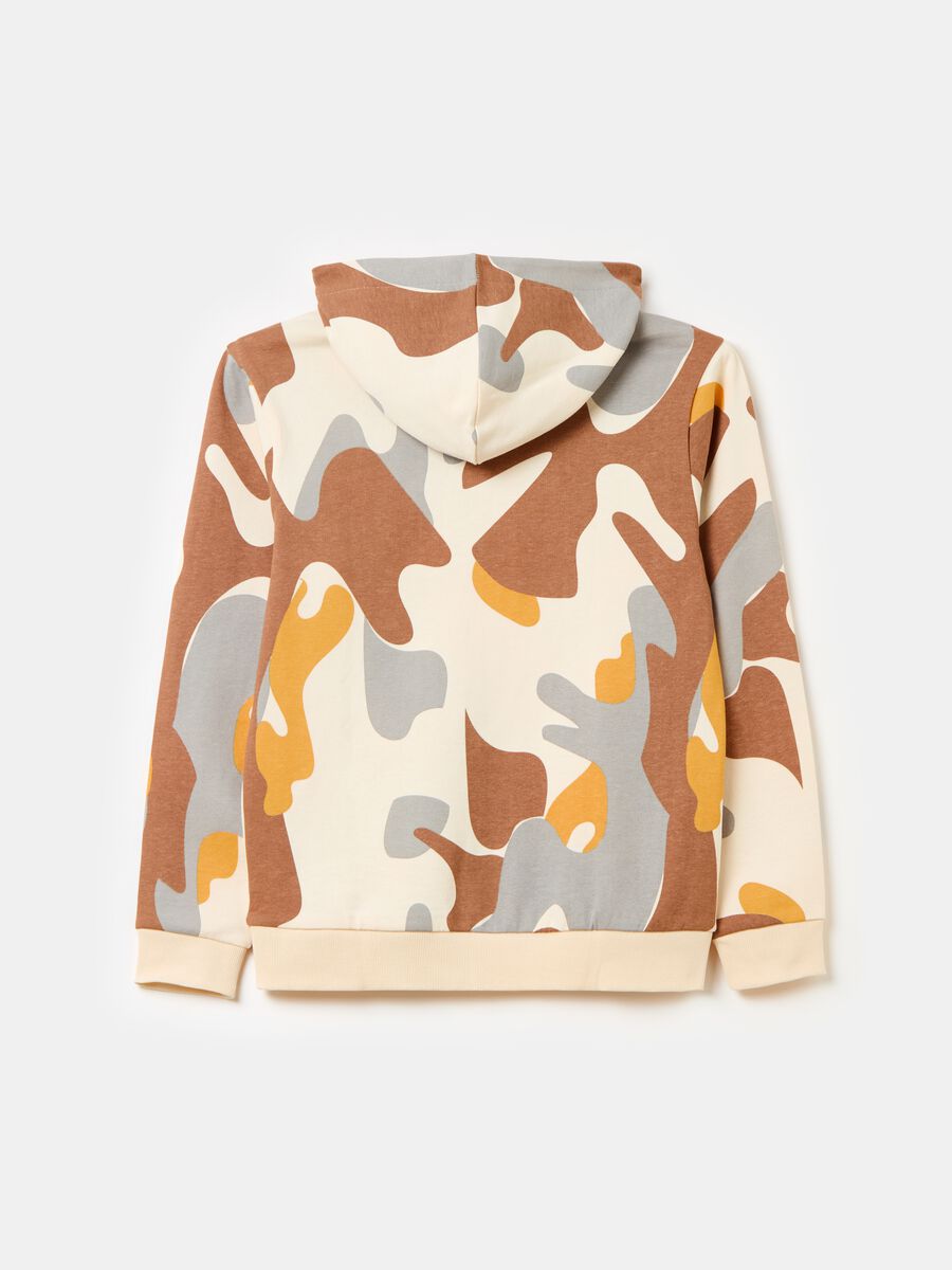 Sweatshirt with hood camouflage print and logo_1