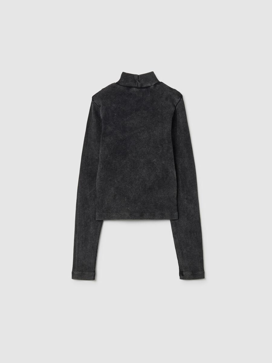 Maglia da ragazza in cotone elasticizzato grigia regular fit_4