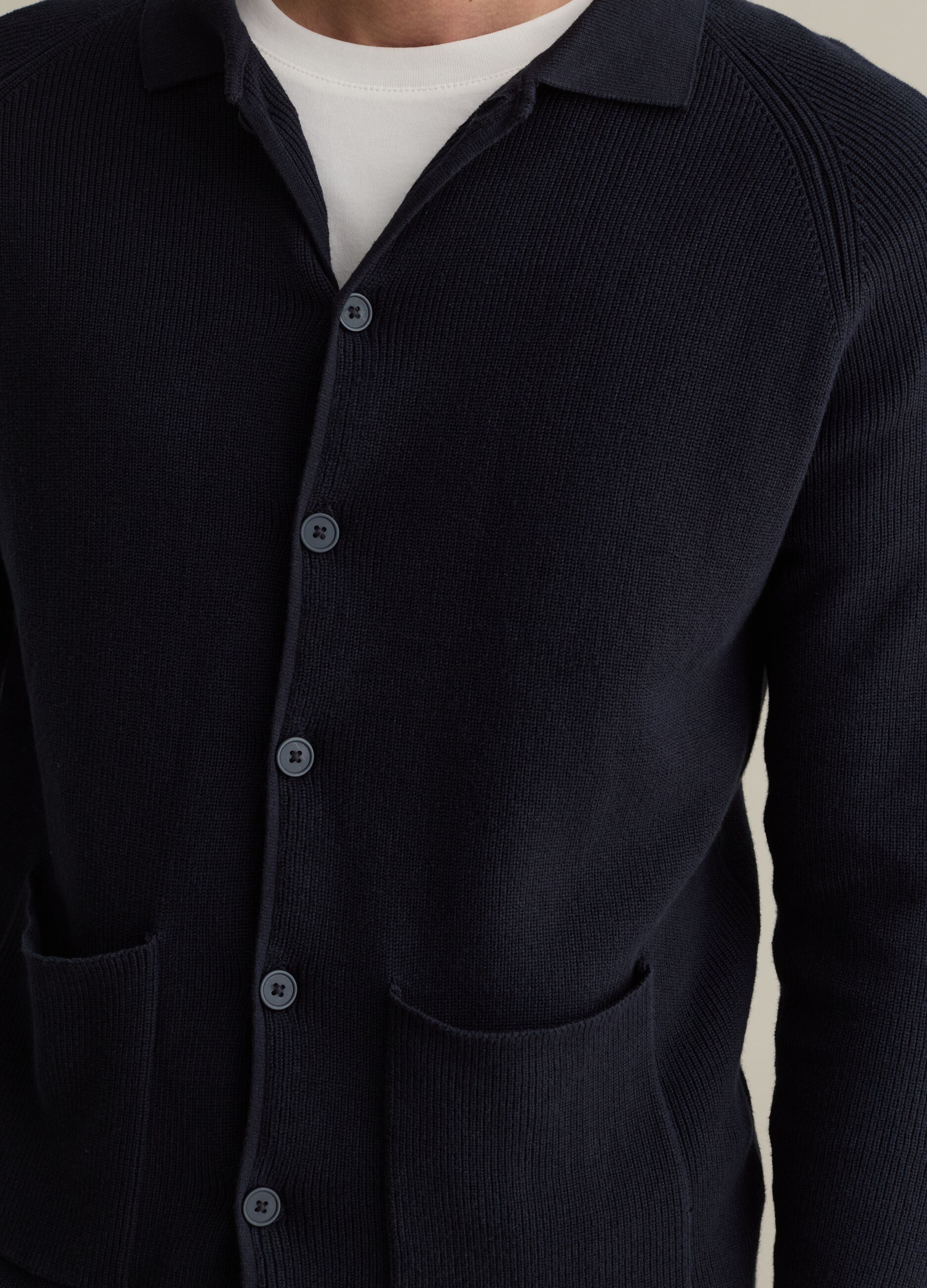 Cotton cardigan with collar