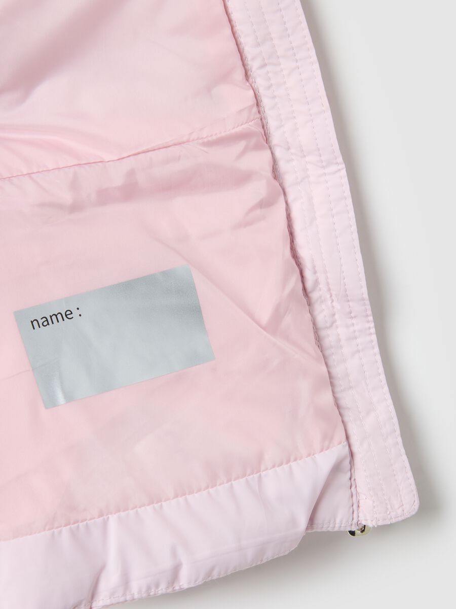 Girls' regular fit padded pink gilet with hood_3