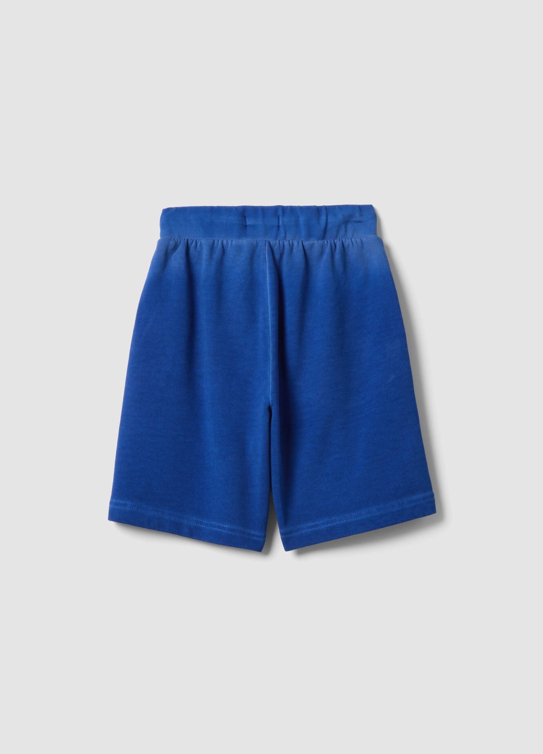 Boys&rsquo; blue 100% cotton cargo shorts &ndash; baggy fit