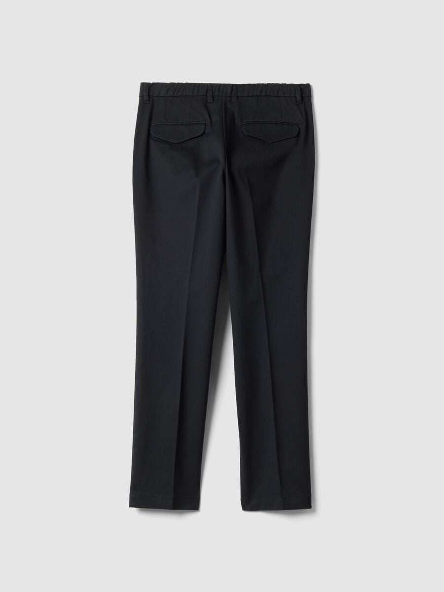 Pantaloni grigi chino in twill di tessuto elasticizzato slim fit_2