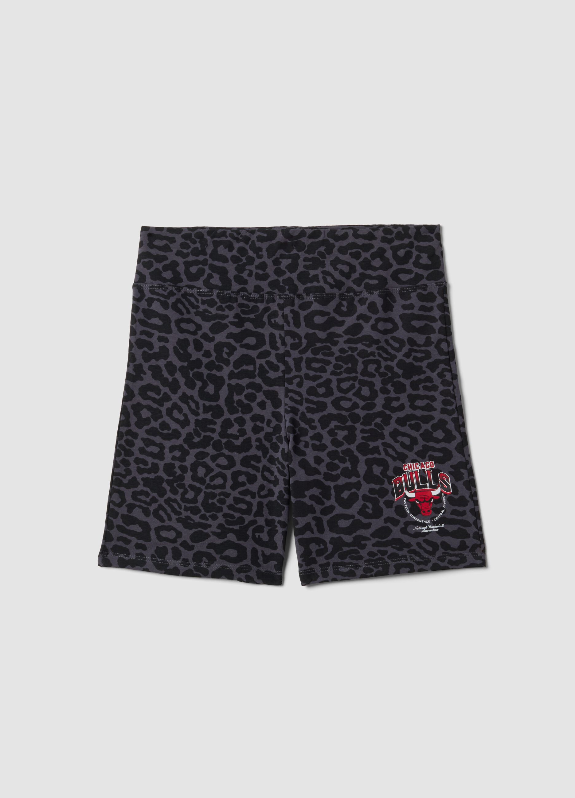 High-waisted black stretch cotton shorts