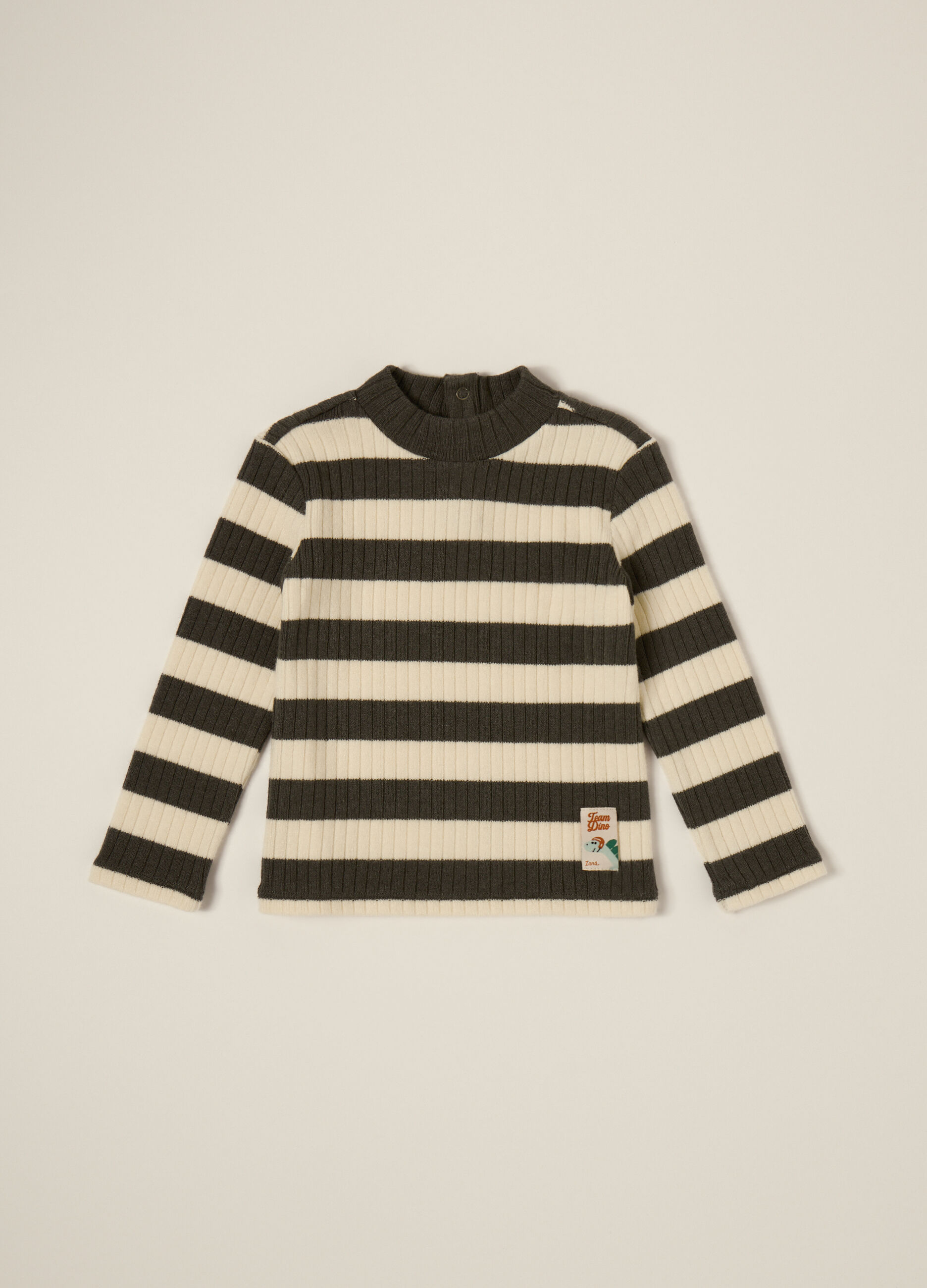 Black and white striped baby sweater