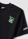 Black pure cotton crew-neck Minecraft print T-shirt_2